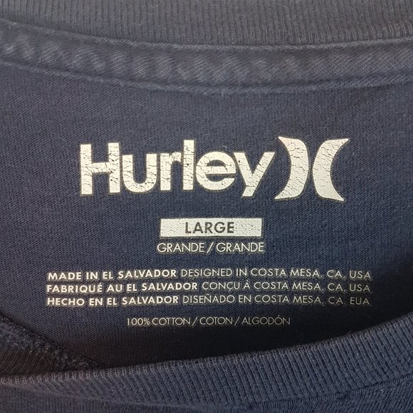 HURLEY Graphic Tee Shirt Large US L Blue Skull Indigenous Headdress Est 1999 - Picture 4 of 11